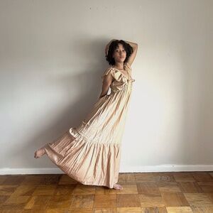 Cottage Core OPT Tiered 'Jay' Maxi Dress Nude Size XS